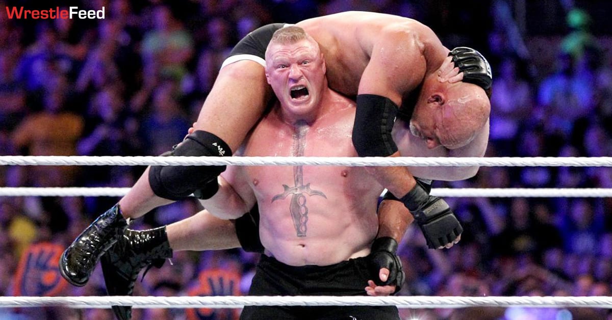 Brock Lesnar F5 Goldberg WrestleMania 33 WWE 2017 WrestleFeed App