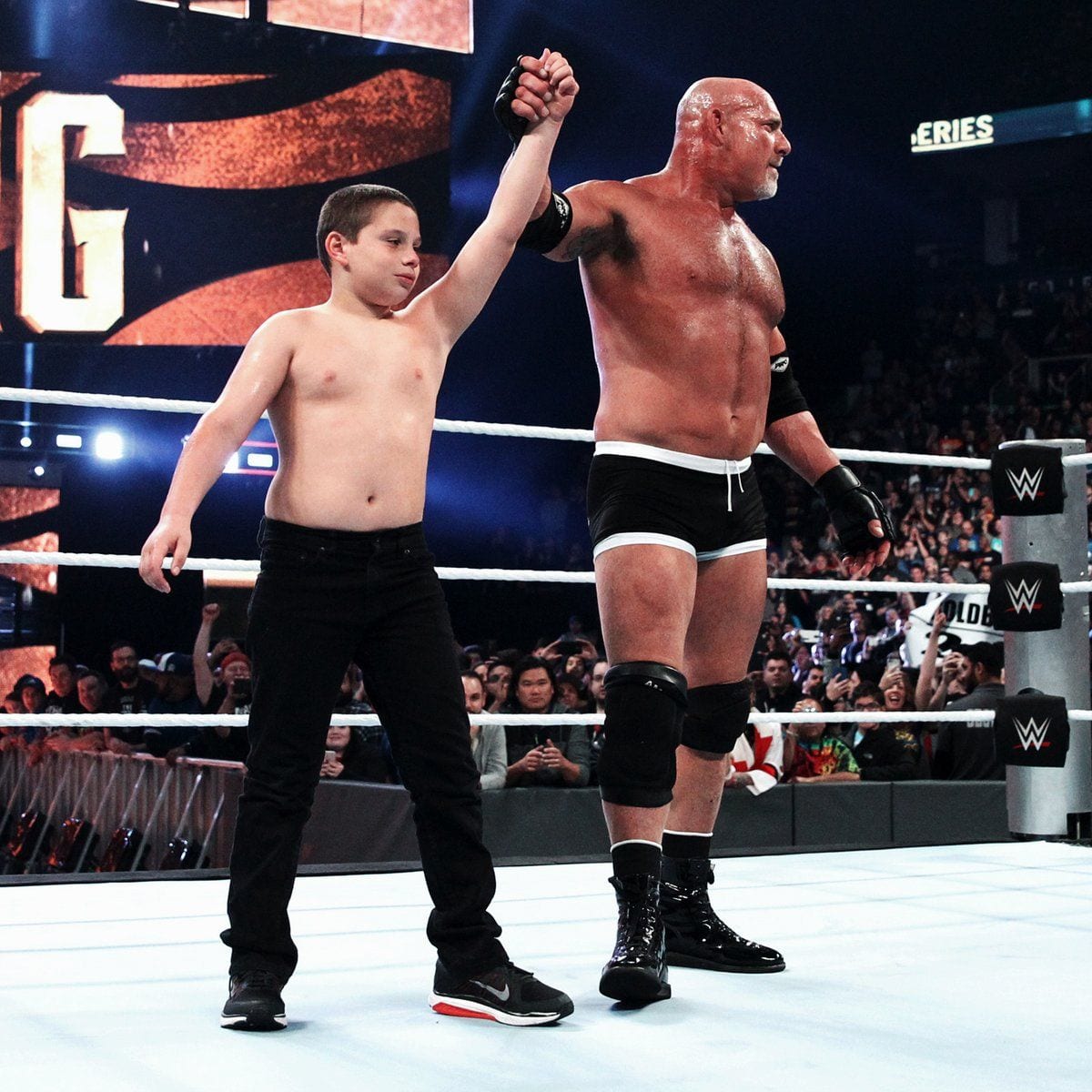 Goldberg with his son WWE Survivor Series 2016