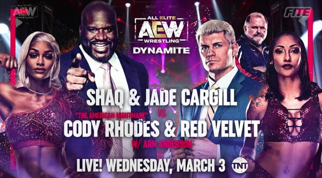 Shaq Shaquille O'Neal & Jade Cargill vs Cody Rhodes & Red Velvet - AEW Dynamite March 3 2021