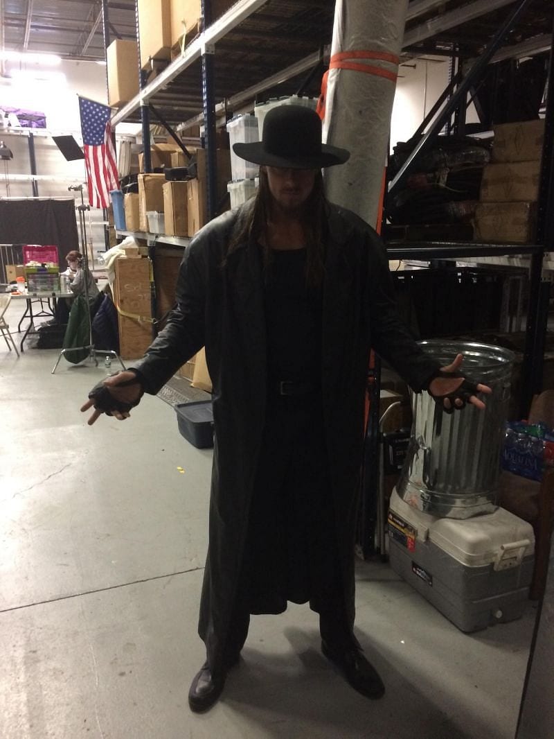 Big Cass as The Undertaker body double for WWE WrestleMania 32 intro video package