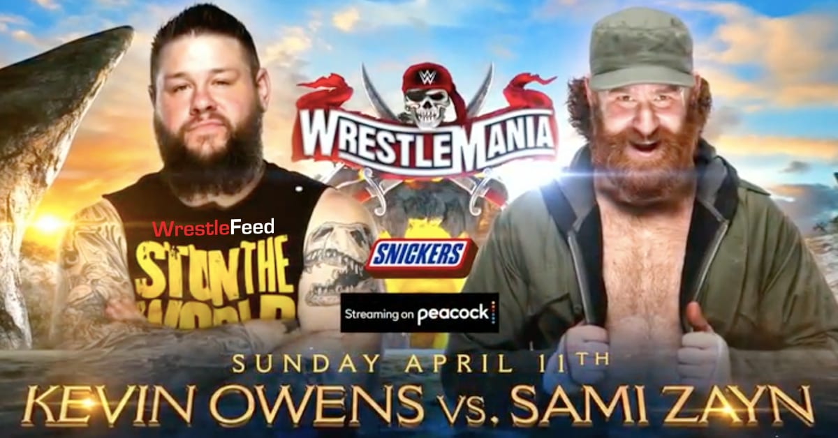 Kevin Owens vs Sami Zayn WWE WrestleMania 37 Night 2 Graphic WrestleFeed App