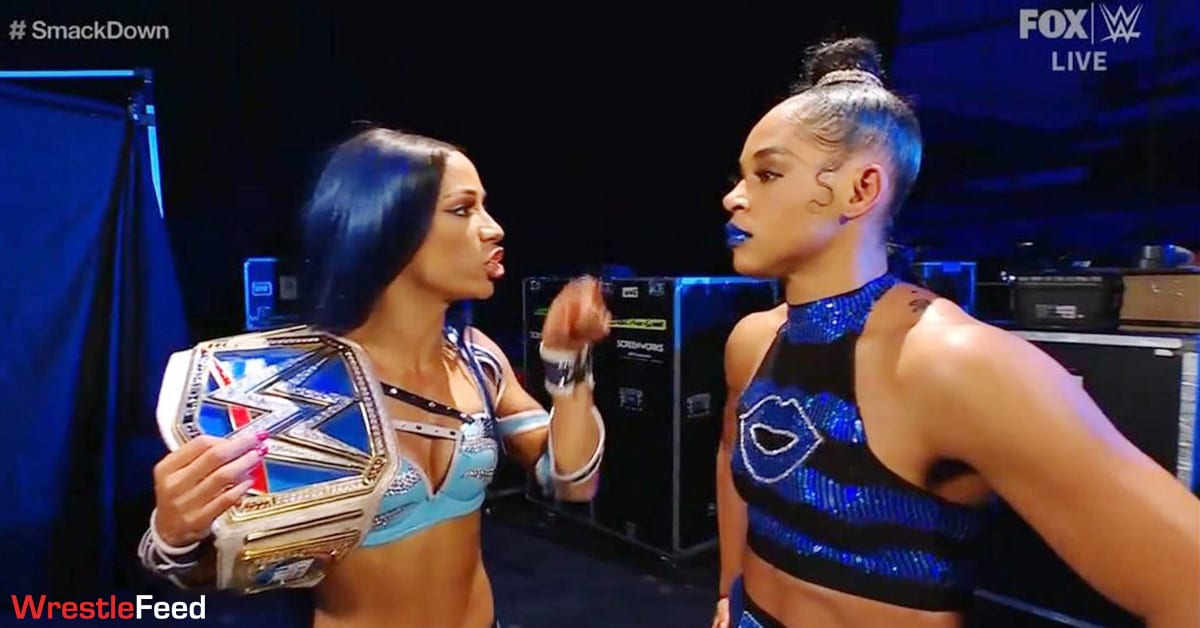 SmackDown Women's Champion Sasha Banks Angry Bianca Belair Face To Face Backstage WrestleFeed App