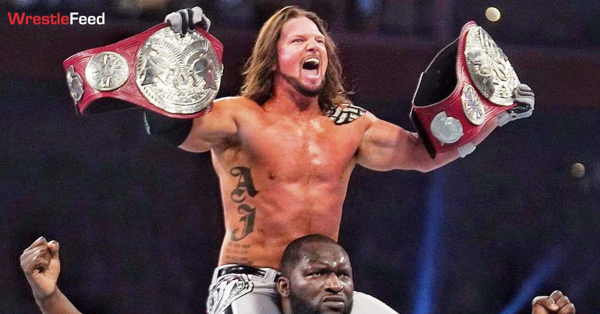 AJ Styles Omos Win RAW Tag Team Championship At WrestleMania 37 WrestleFeed App