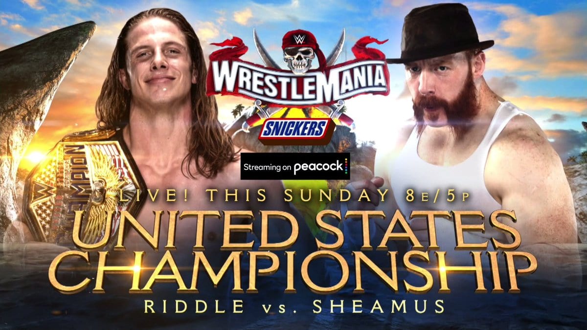 Riddle vs Sheamus WrestleMania 37 Graphic