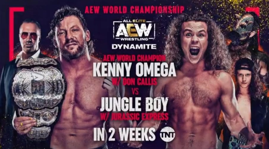 Kenny Omega vs Jungle Boy AEW World Championship Match Dynamite Graphic