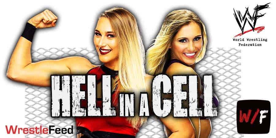 Charlotte Flair defeats Rhea Ripley via DQ at Hell In A Cell 2021 WrestleFeed App