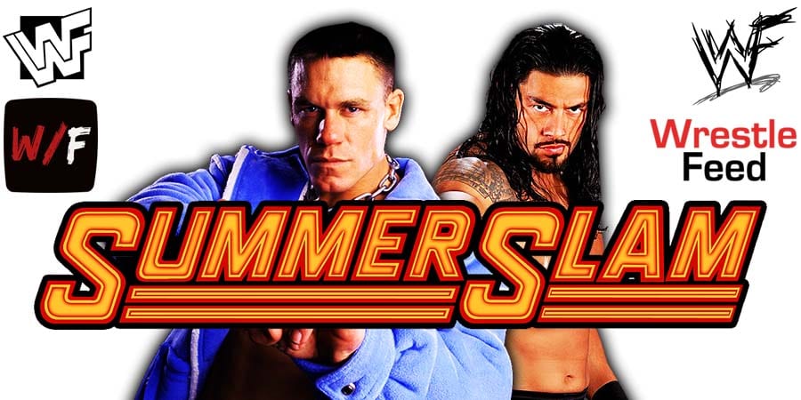 John Cena vs Roman Reigns WWE SummerSlam 2021 PPV WrestleFeed App