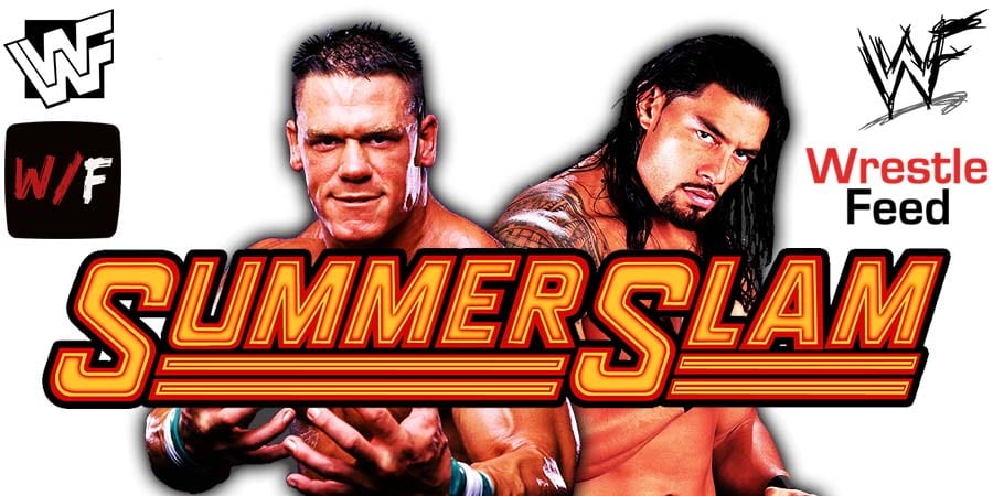 John Cena vs Roman Reigns WWE SummerSlam PPV 2021 WrestleFeed App