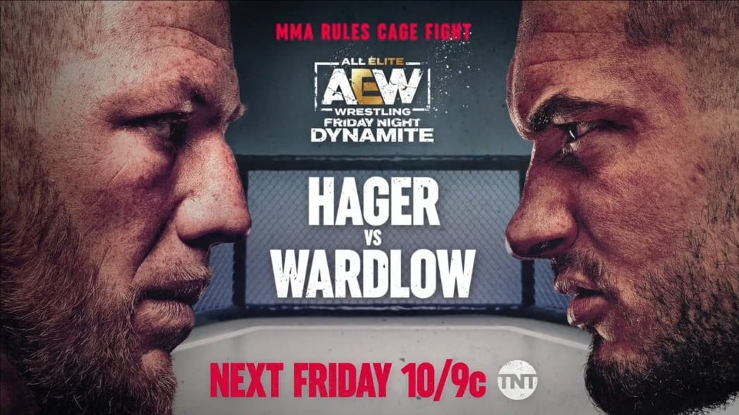 Wardlow vs Jake Hager MMA Rules Cage Fight Graphic AEW Dynamite