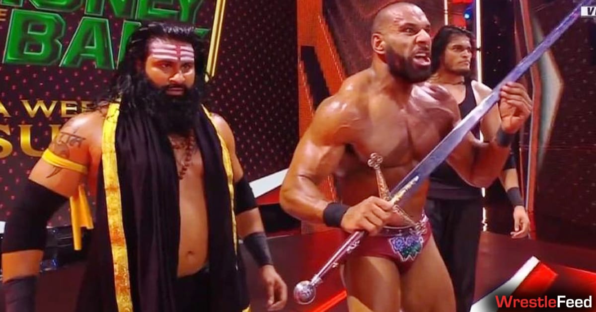 Veer Shanky Jinder Mahal with Drew McIntyre's Sword WWE RAW July 2021 WrestleFeed App