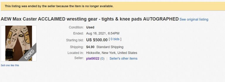 AEW Max Caster Wrestling Gear Auction eBay