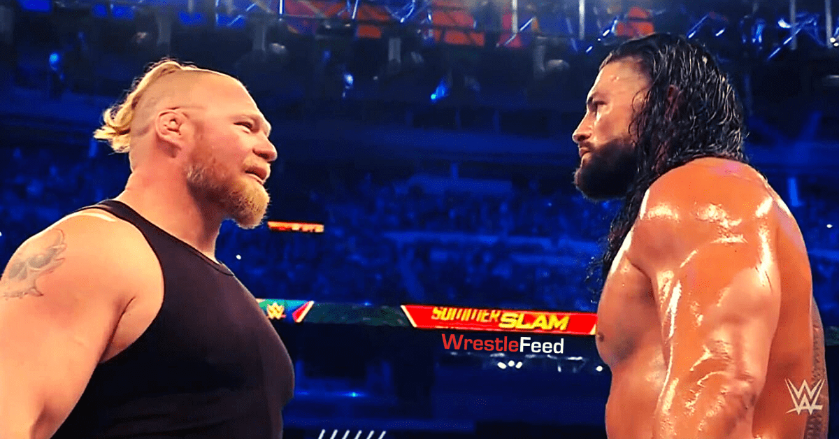 Brock Lesnar New Look Hairstyle Beard Roman Reigns Face To Face WWE SummerSlam 2021 WrestleFeed App