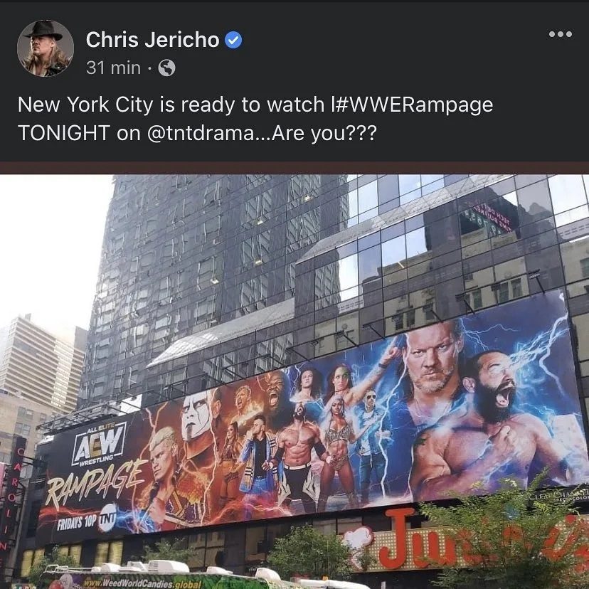 Chris Jericho WWE Rampage Social Media Hashtag Botch