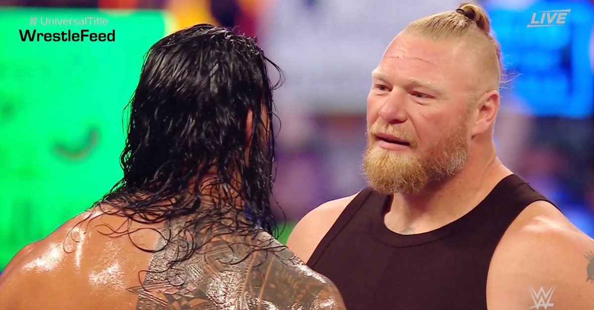 Roman Reigns Brock Lesnar Face To Face WWE SummerSlam 2021 WrestleFeed App