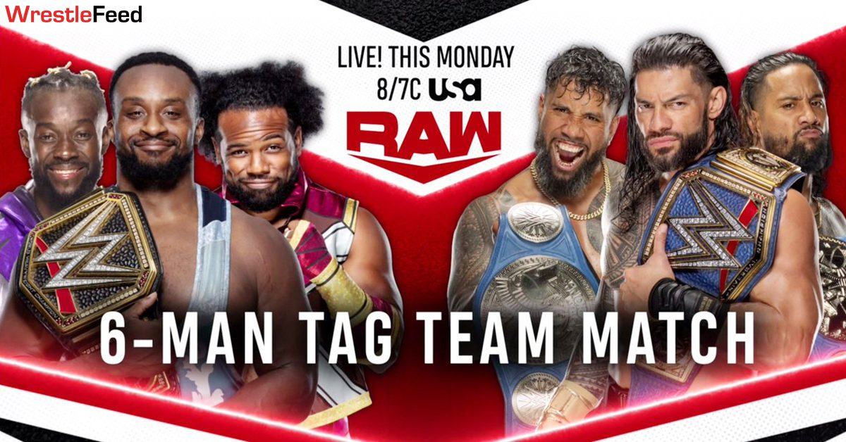 The New Day WWE Champion Big E Kofi Kingston Xavier Woods vs The Bloodline Universal Champion Roman Reigns SmackDown Tag Team Champions The Usos RAW September 2021 WrestleFeed App