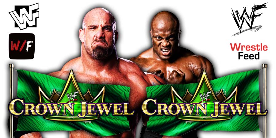Goldberg beats Bobby Lashley at Crown Jewel 2021 WrestleFeed App