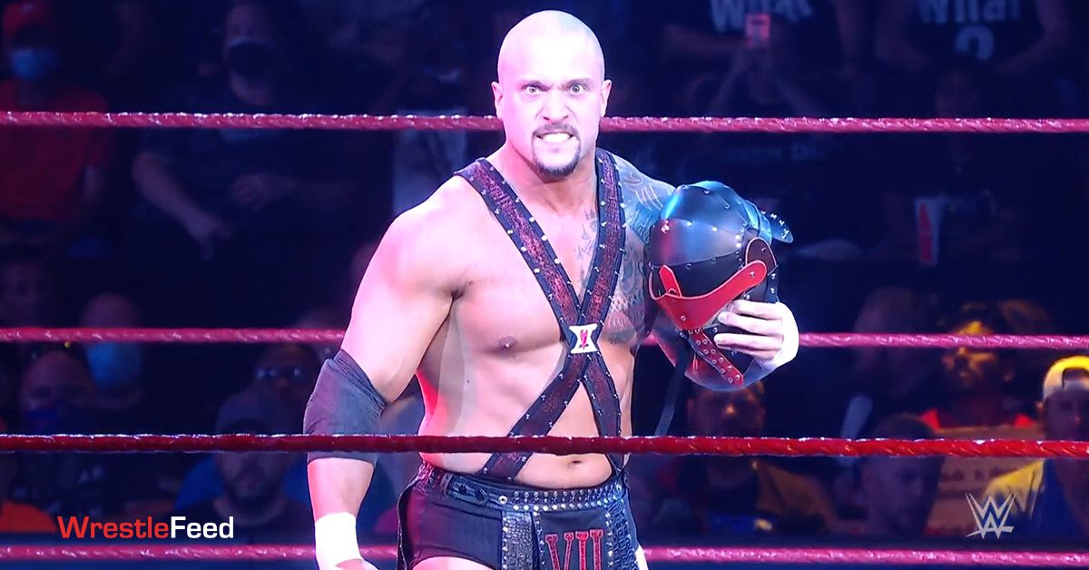 Karrion Kross with his Helmet on WWE RAW WrestleFeed App