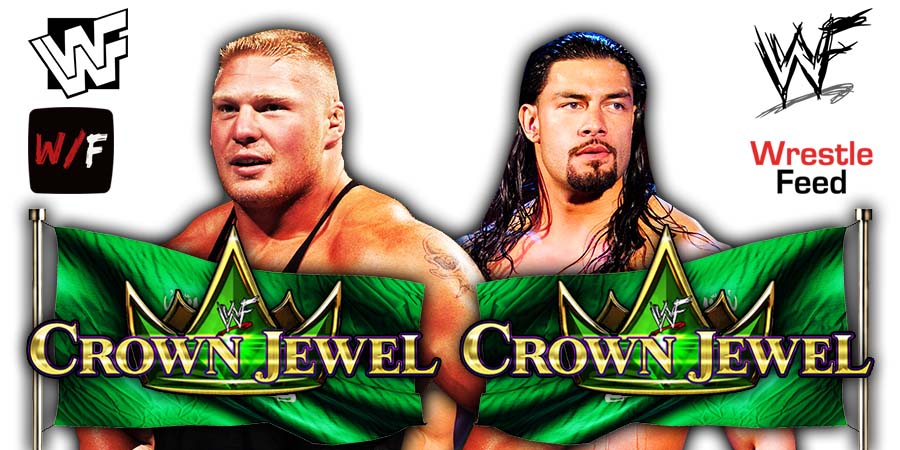 Roman Reigns vs Brock Lesnar Crown Jewel 2021 WrestleFeed App