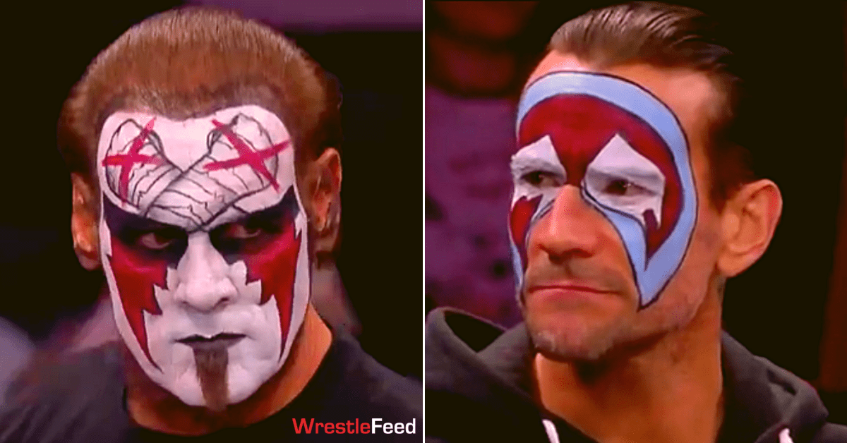 Sting CM Punk Face Pain AEW Dynamite Holiday Bash December 2021 WrestleFeed App