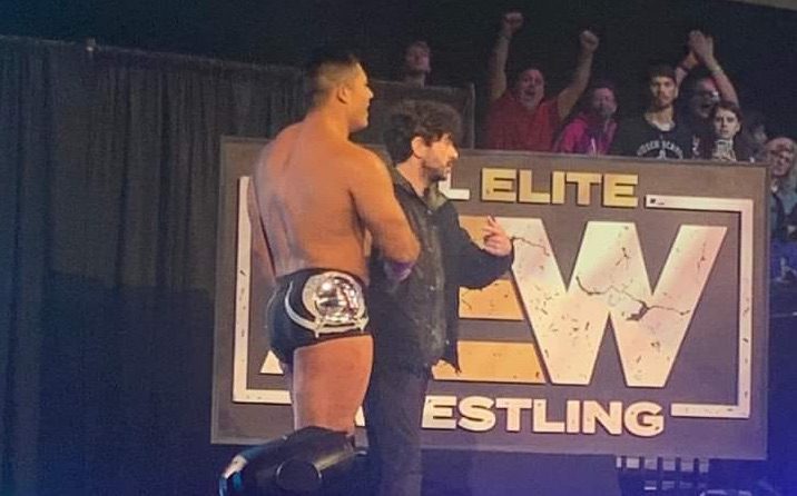 Tony Khan Shakes Jake Atlas Hand AEW Dark Elevation Tapings