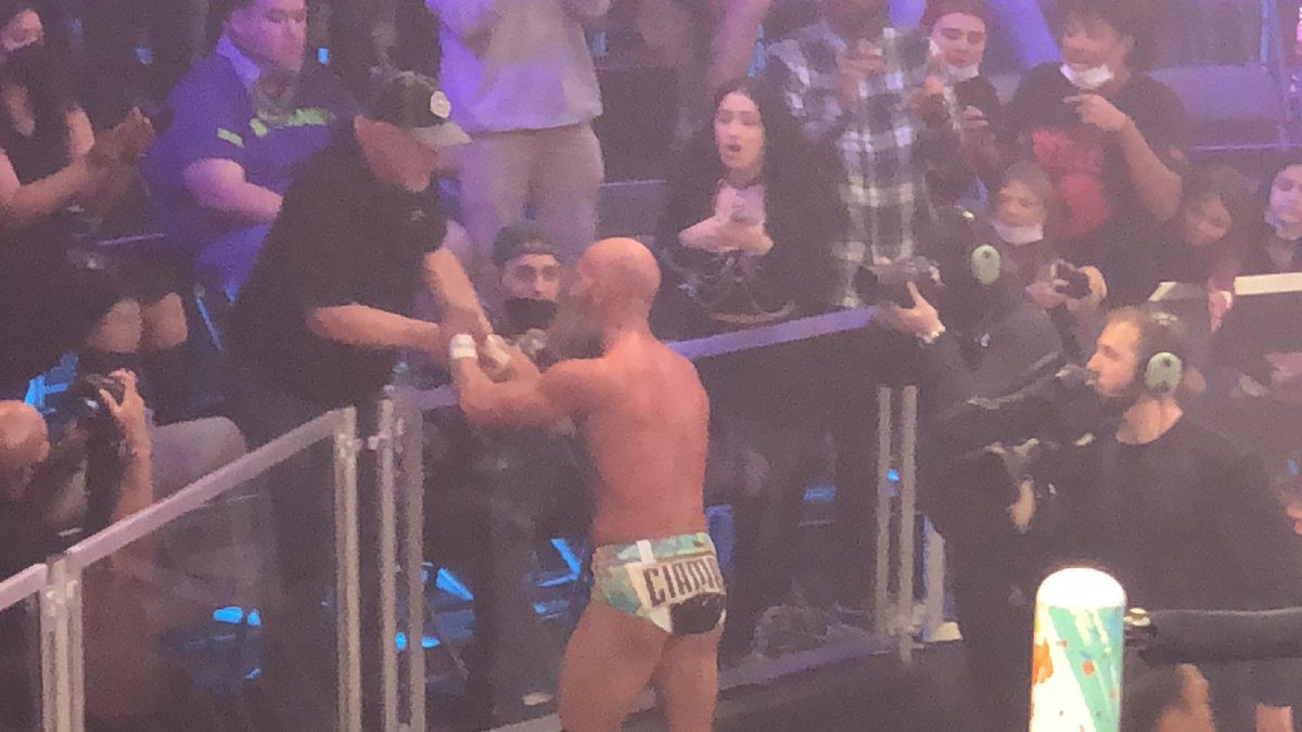 Tommaso Ciampa shakes Rick Steiner hands NXT New Year's EVIL 2022