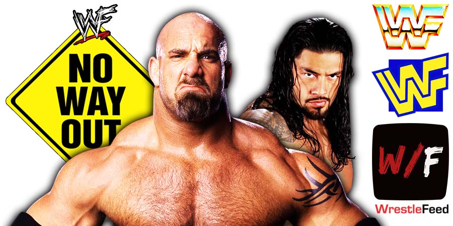 Goldberg vs Roman Reigns WWE Elimination Chamber 2022 PPV WrestleFeed App