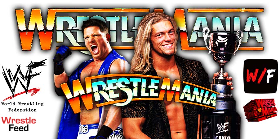 AJ Styles vs Edge WWE WrestleMania 38 WrestleFeed App