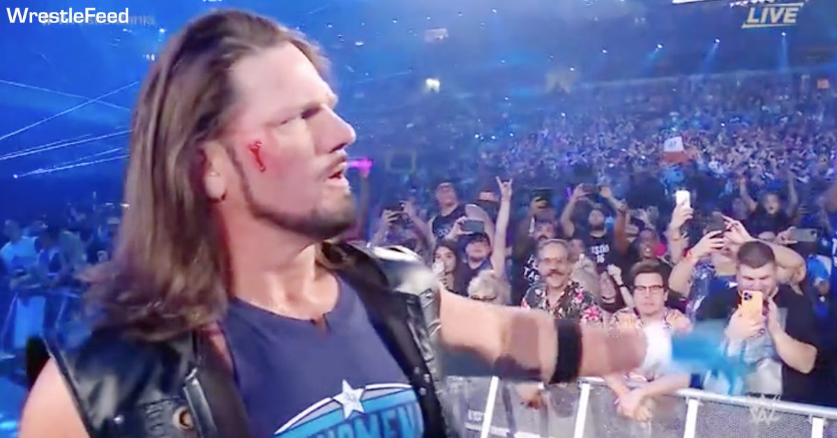 AJ Styles Bleeding From His Face Busted Open During WrestleMania 38 Entrance WrestleFeed App