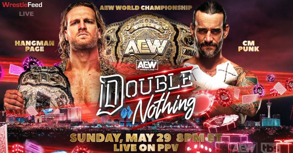Hangman Adam Page vs CM Punk AEW World Championship Match Double Or Nothing 2022 Graphic WrestleFeed App
