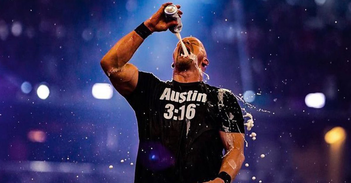 Stone Cold Steve Austin drinks real beers in the ring, sometimes gets drunk  off them, once sunk 115, The Independent