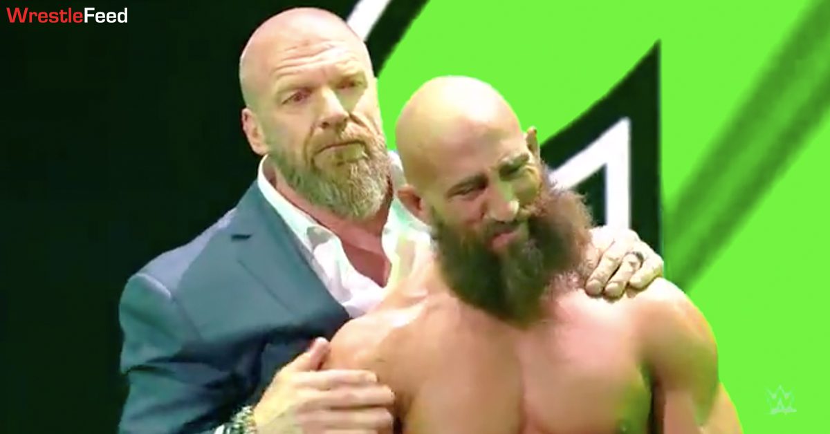 Triple H Tommaso Ciampa Emotional Crying WWE NXT Stand & Deliver 2022 WrestleFeed App