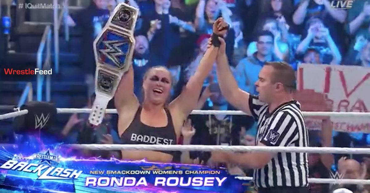 Ronda Rousey wins SmackDown Women's Championship at WrestleMania Backlash 2022 WrestleFeed App