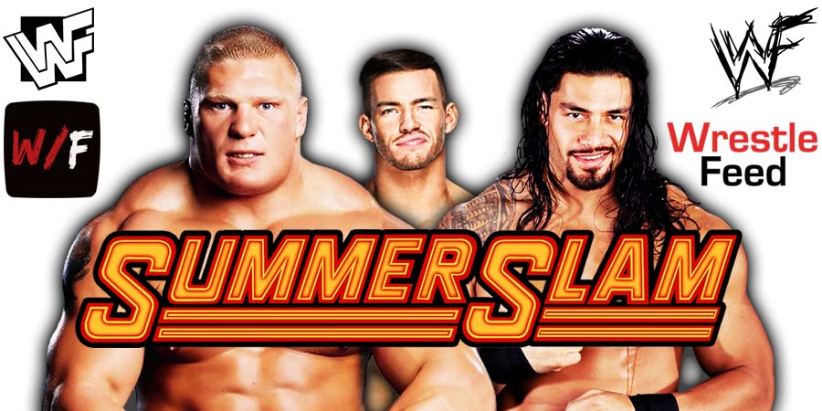 Brock Lesnar & Austin Theory & Roman Reigns SummerSlam 2022 WWE PPV WrestleFeed App