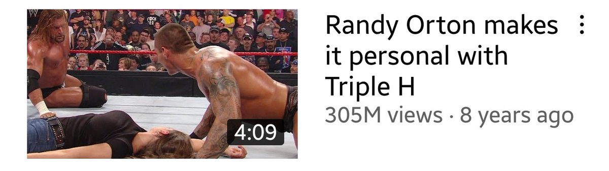 Most Watched WWE Video On YouTube 305 Million Views Randy Orton Kisses Stephanie McMahon In Front Of Triple H