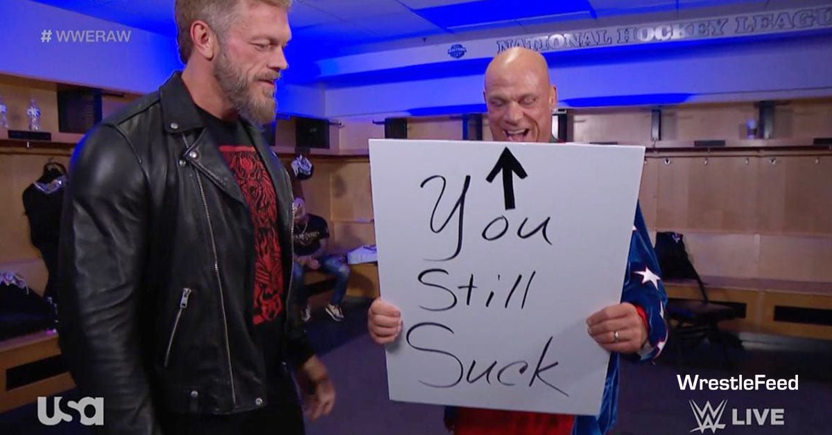Edge Kurt Angle You Still Suck Sign WWE RAW August 29 2022 WrestleFeed App