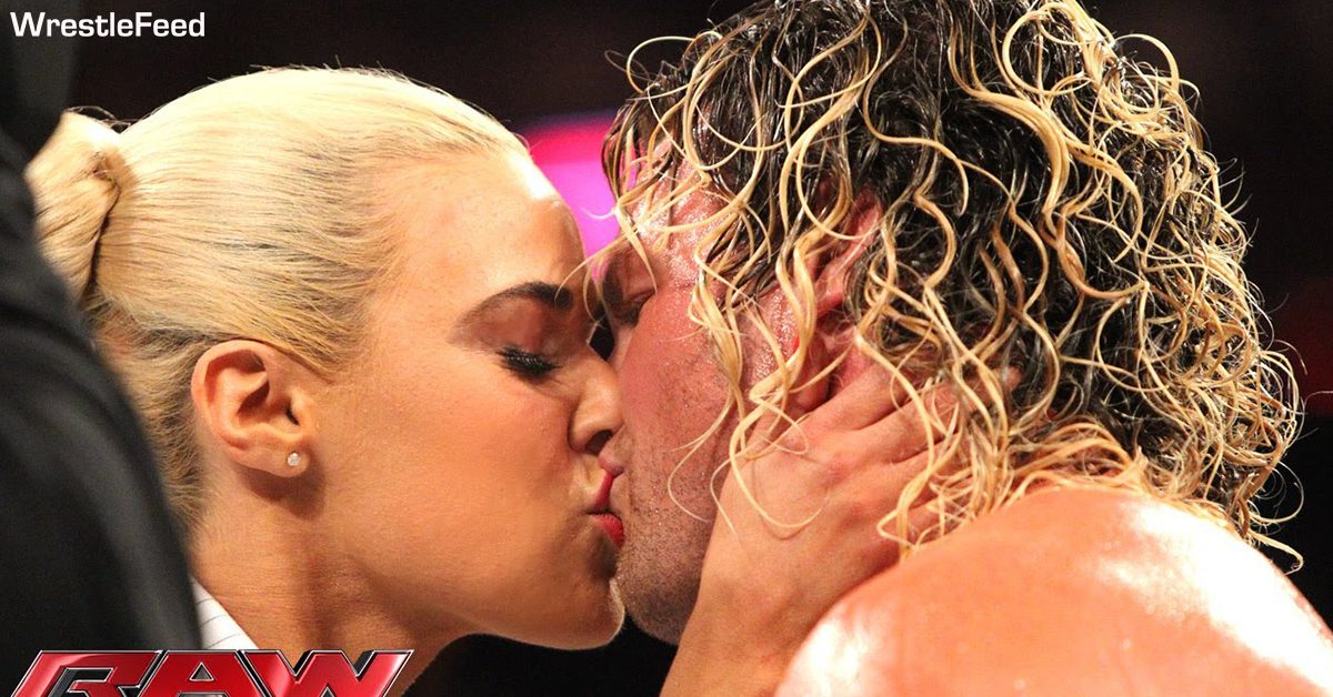 Lana Kisses Dolph Ziggler Close Up WWE RAW 2015 WrestleFeed App