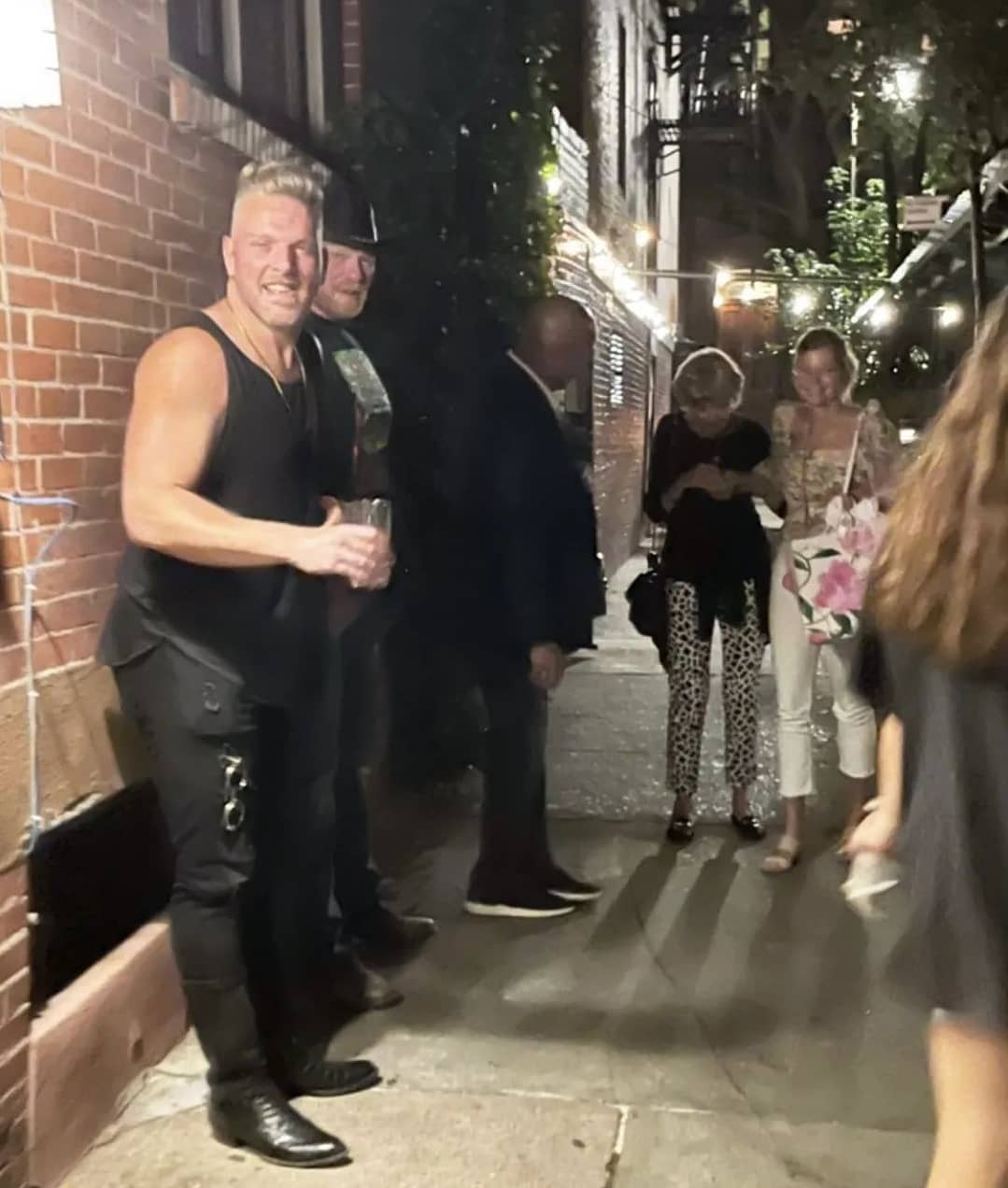 Pat McAfee Brock Lesnar at Vince McMahon 77th Birthday Party