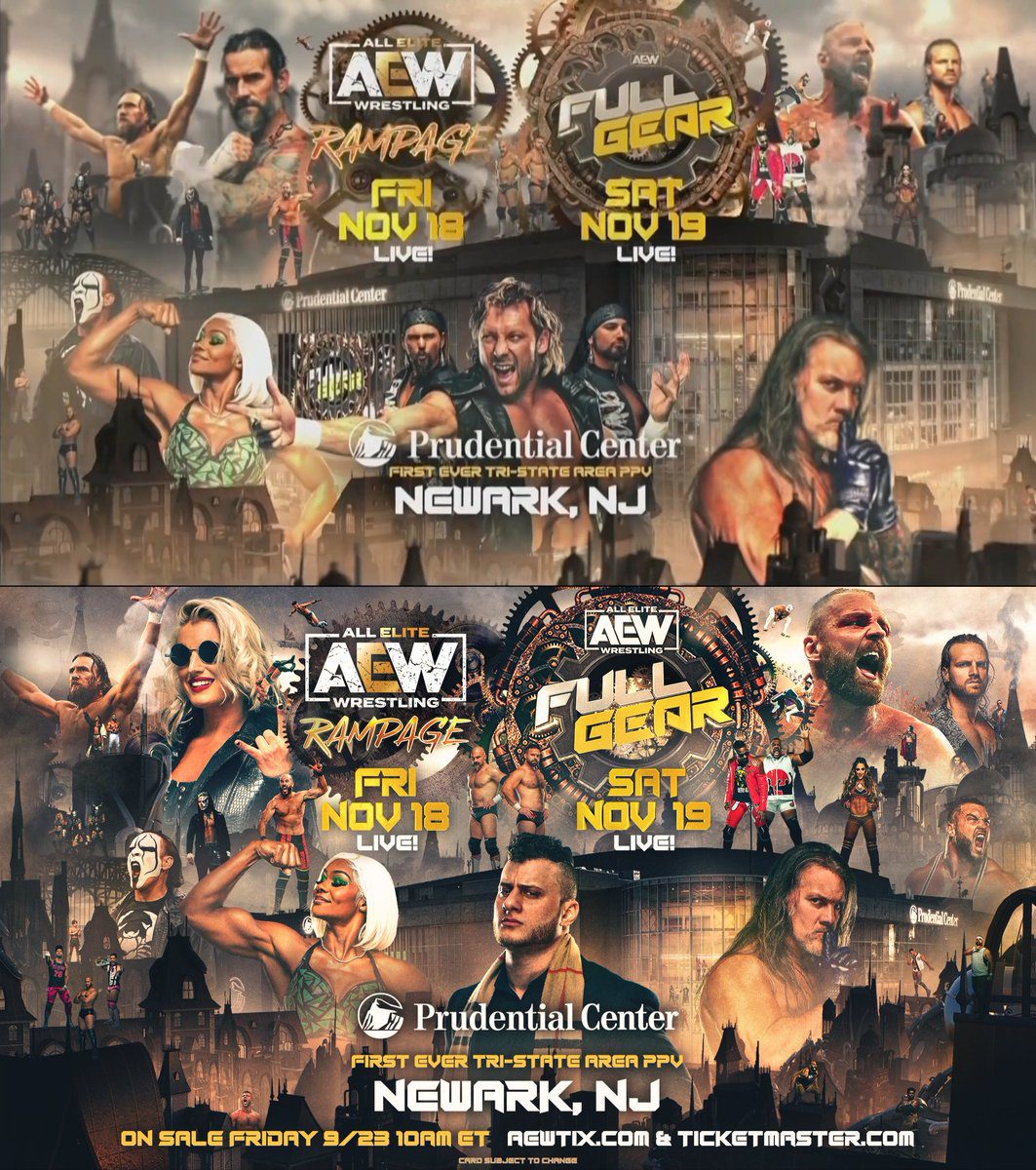 CM Punk Kenny Omega Young Bucks Removed From AEW Full Gear 2022 Poster