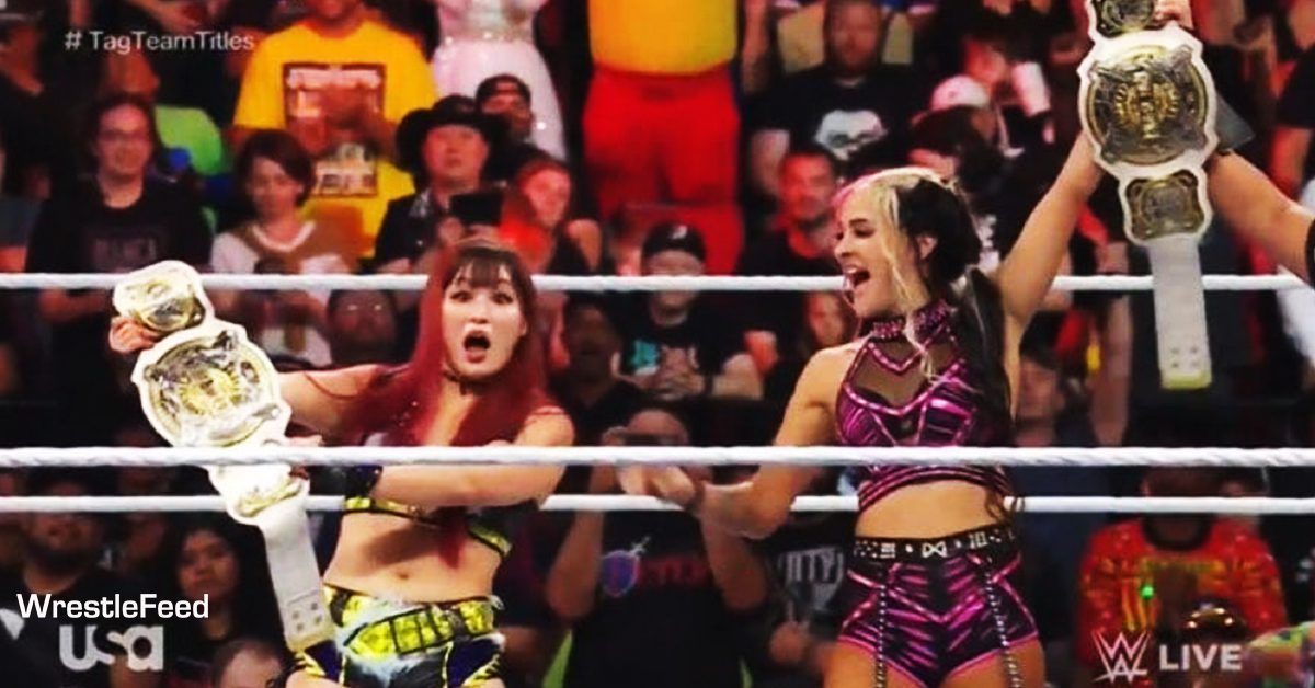 IYO SKY Dakota Kai Win WWE Women's Tag Team Championship RAW September 12 2022 WrestleFeed App