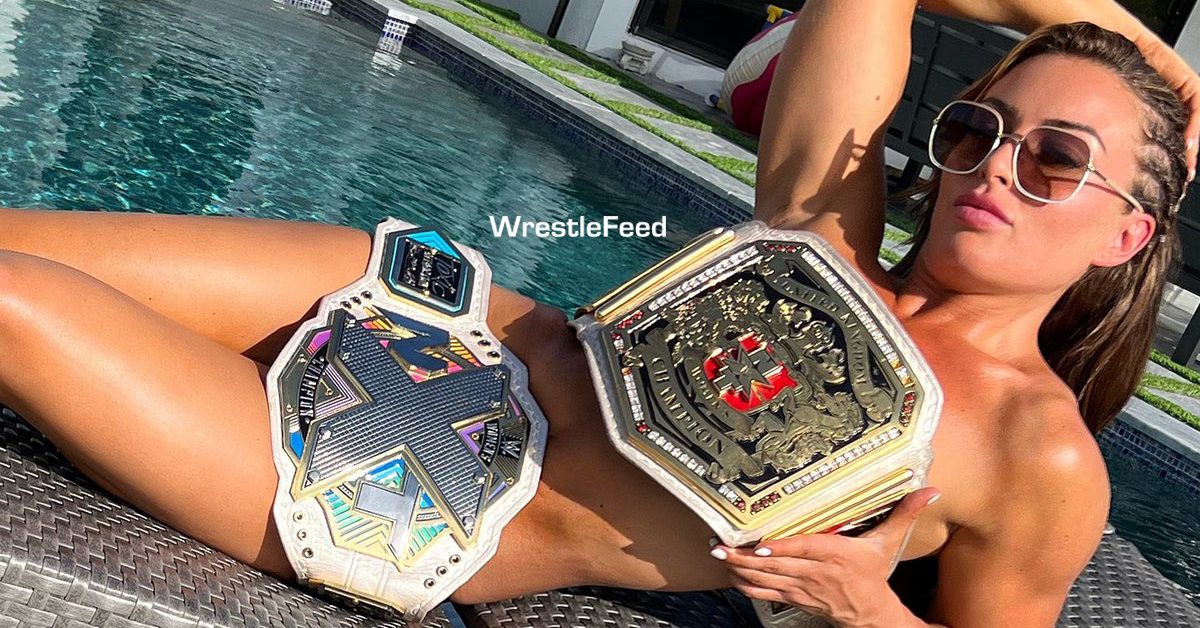 Mandy Rose 2 Championship Titles No Clothes WrestleFeed App