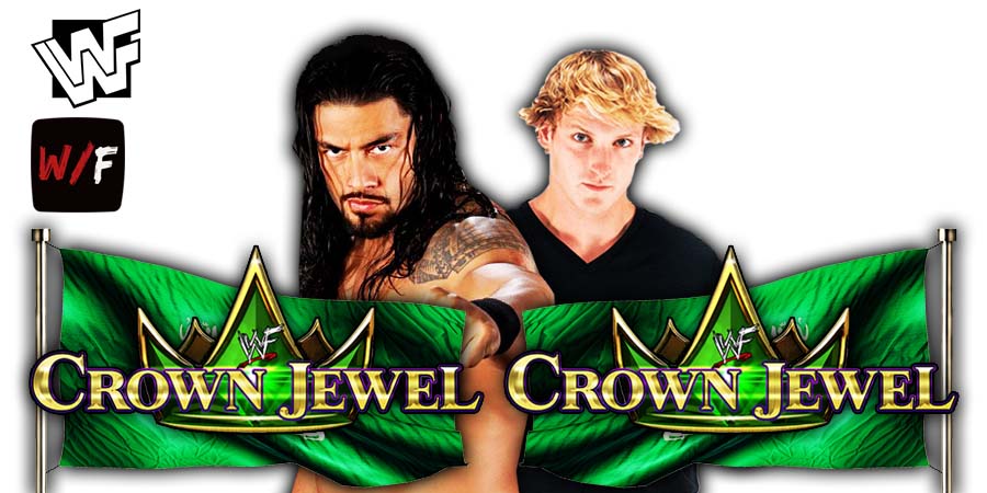 Roman Reigns vs Logan Paul Crown Jewel 2022 WrestleFeed App