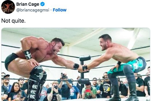 Brian Cage takes a shot at the size of Austin Theory arms