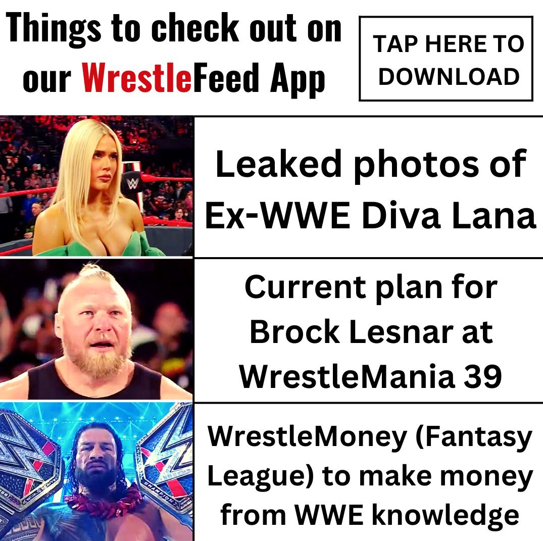 Brock Lesnar WrestleMania 39 Opponent Lana Without Clothes WWE WrestleFeed App WrestleMoney