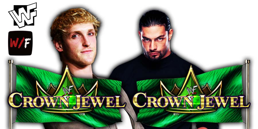 Logan Paul vs Roman Reigns Crown Jewel WrestleFeed App