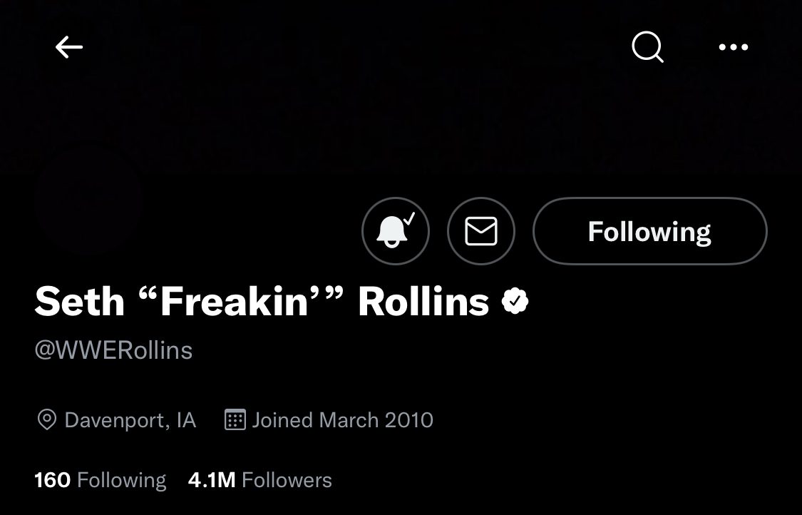 Seth Rollins Black Twitter Profile After WWE Extreme Rules 2022 Loss