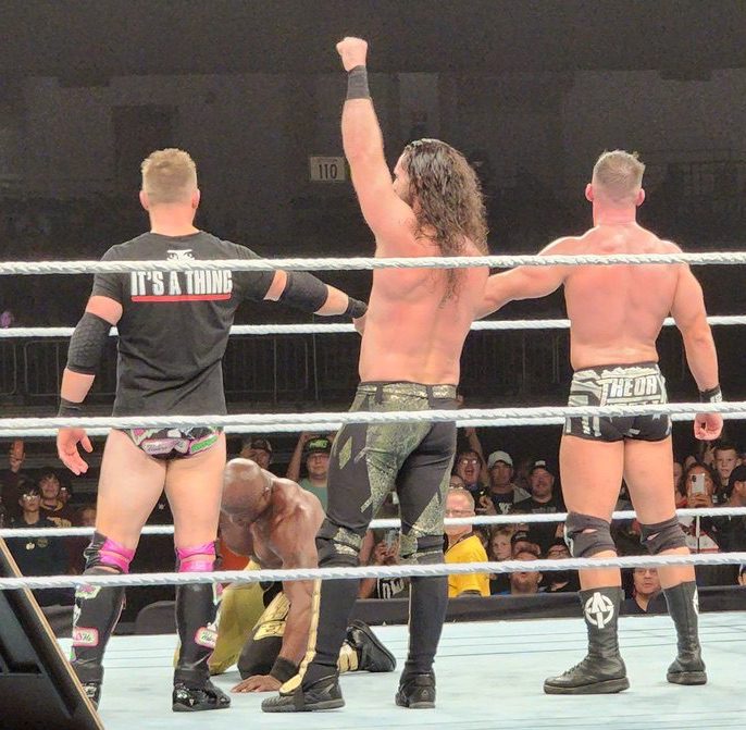 Seth Rollins The Miz Austin Theory Shield Fist Bump WWE Live Event October 2 2022