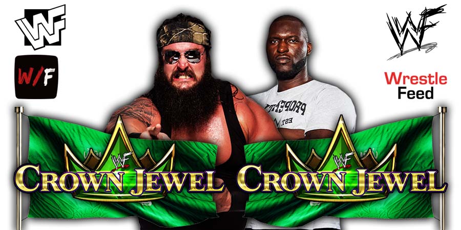 Braun Strowman defeats Omos at WWE Crown Jewel 2022 WrestleFeed App