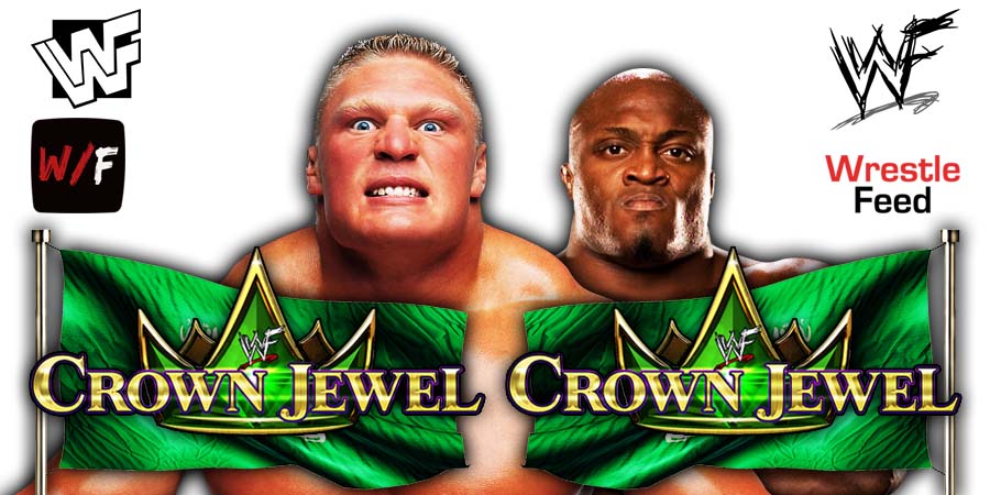 Brock Lesnar vs Bobby Lashley Crown Jewel 2022 WWE 5 WrestleFeed App