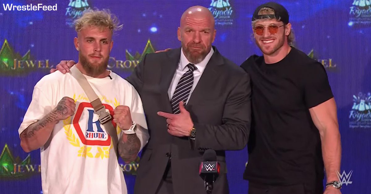 Jake Paul Triple H Logan Paul WWE Crown Jewel 2022 Press Conference WrestleFeed App