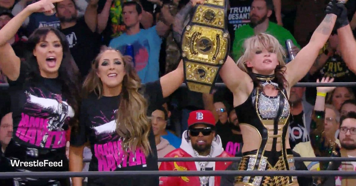 Jamie Hayter wins the AEW Women's World Championship Britt Baker Rebel Full Gear 2022 WrestleFeed App